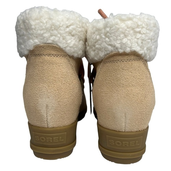 Sorel Evie Cozy Lace Wedge Boot Ceramic Paradox Pink Size 10 NEW - Picture 9 of 15